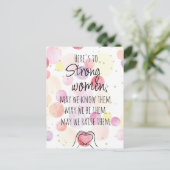 強い女性のやる気を起こさせる水色の泡 ポストカード (スタンド正面)