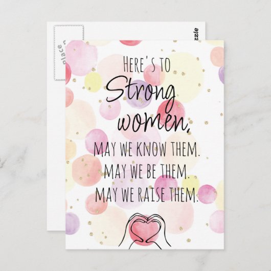 強い女性のやる気を起こさせる水色の泡 ポストカード (正面/裏面)