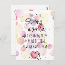 強い女性のやる気を起こさせる水色の泡 ポストカード