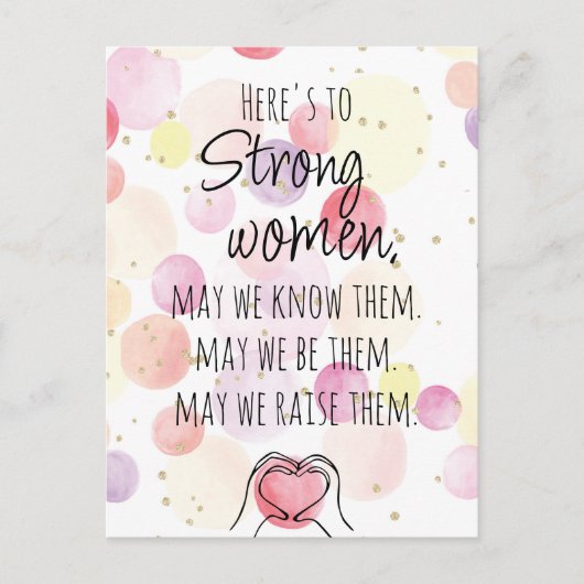 強い女性のやる気を起こさせる水色の泡 ポストカード (正面)