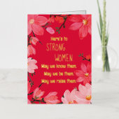 強い女性のフローラ 箔グリーティングカード (正面)
