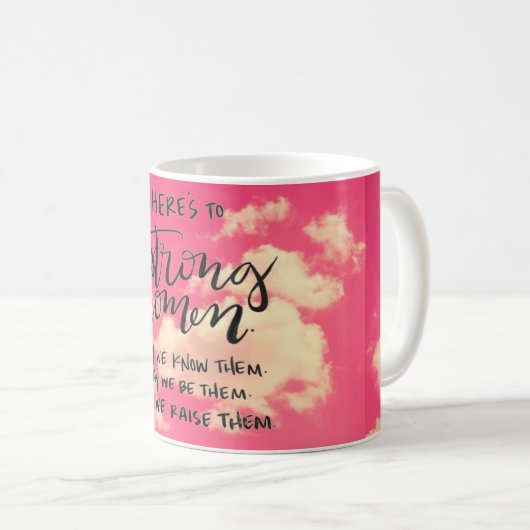 強い女性のマグにここにあります コーヒーマグカップ (正面右)