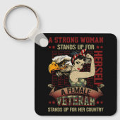 強い女性の女性の女性の退役軍人はHのために立つ キーホルダー (正面)