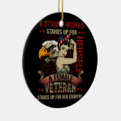 強い女性の女性の女性の退役軍人はHのために立つ セラミックオーナメント (右)