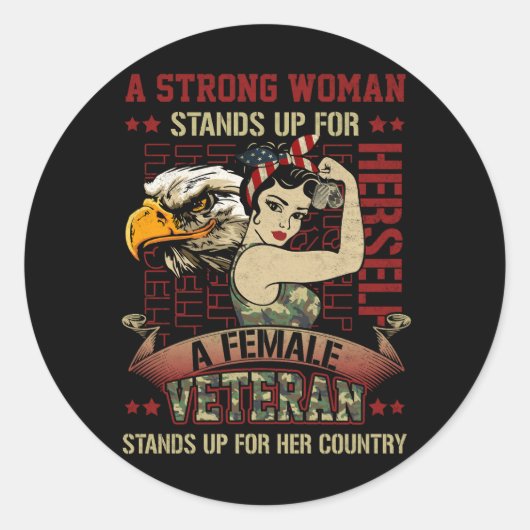 強い女性の女性の女性の退役軍人はHのために立つ ラウンドシール (正面)