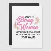 強い女性の引用文スモダンクリプトフローラ マグネット招待状 (正面/裏面)