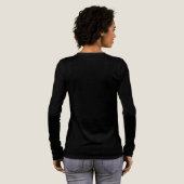 強い女性の後ろには猫がいるというフレーズ トライブレンドTシャツ (背面全体)