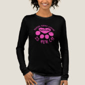 強い女性の後ろには猫がいるというフレーズ トライブレンドTシャツ (正面)