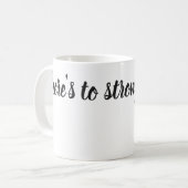 強い女性の男女同権主義のマグのミニマリストにここにあります コーヒーマグカップ (正面左)