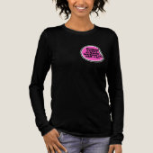 強い女性の背後には猫がいる おもしろ名言 トライブレンドＴシャツ (正面)