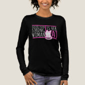 強い女性の背後には猫がいる 笑える名言 トライブレンドＴシャツ (正面)