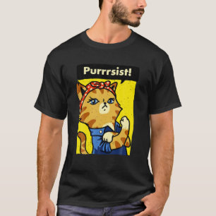 強い女性の行進の猫愛好家のための「私たちにはできる」ポスター Tシャツ