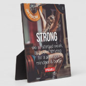 強い女性の重量挙げ言葉感動的 フォトプラーク (側面)