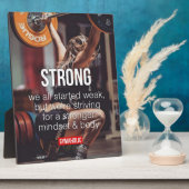 強い女性の重量挙げ言葉感動的 フォトプラーク (側面)