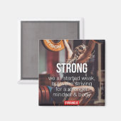 強い女性の重量挙げ言葉感動的 マグネット (正面/裏面)