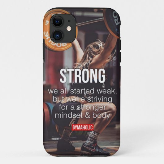 強い女性の重量挙げ言葉感動的 Case-Mate iPhoneケース (裏面)