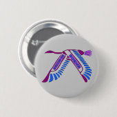 強い女性の飛行 缶バッジ (正面&裏面)