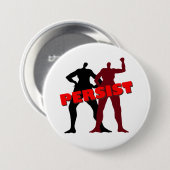 強い女性はボタン主張します 缶バッジ (正面&裏面)