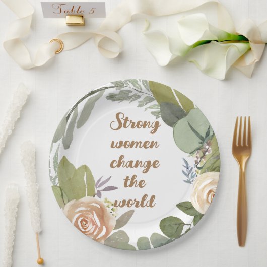 強い女性は第8次世界平等を変える ペーパープレート (ウェディング)