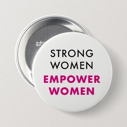 強い女性は、女性-男女同権主義Pin --に権限を与えます 缶バッジ (正面&裏面)