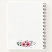 強い女性への引用文ピンクフローラ ノートブック (裏面)