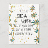 強い女性への金ゴールドグリッター緑のフローラ ポストカード (正面)
