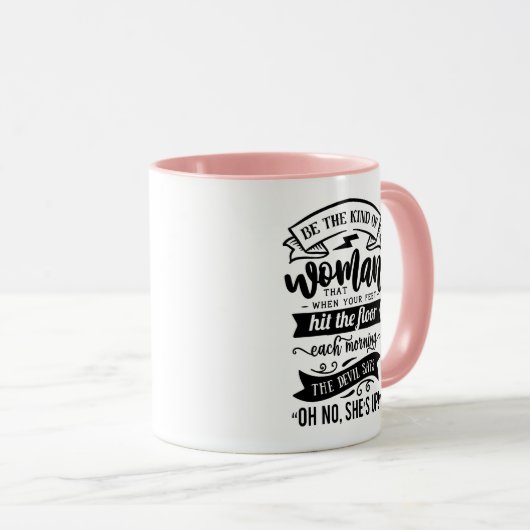 強い女性クリスチャン宗教引用文コーヒーマグ マグカップ (正面右)