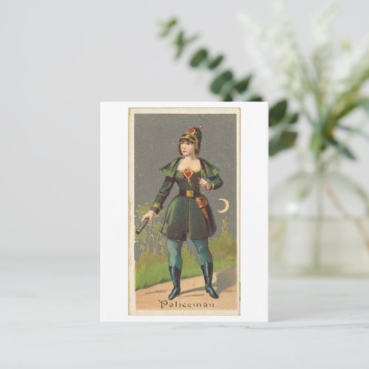 強い女性シリーズ#13:警察官ヴィンテージ ポストカード (スタンド正面)