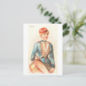 強い女性シリーズ#35：ドラマーヴィンテージ ポストカード (スタンド正面)