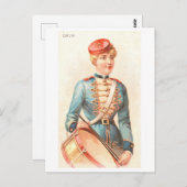 強い女性シリーズ#35：ドラマーヴィンテージ ポストカード (正面/裏面)