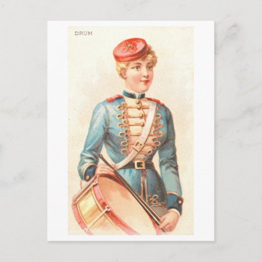 強い女性シリーズ#35：ドラマーヴィンテージ ポストカード (正面)