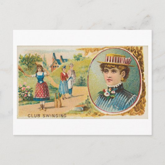 強い女性シリーズ#45:クラブスイングヴィンテージ ポストカード (正面)