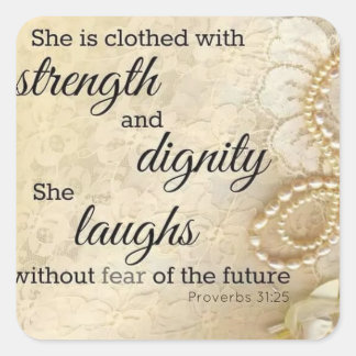 強い女性ステッカー スクエアシール