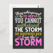 強い女性バタフライレインボーストーム女性 ポストカード (正面/裏面)