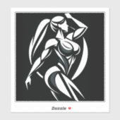 強い女性フィットネス個人訓練ミニマリスト シール (シート)