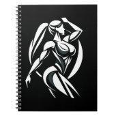 強い女性フィットネス個人訓練ミニマリスト ノートブック (正面)