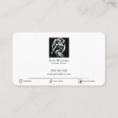 強い女性フィットネス個人訓練ミニマリスト 名刺 (裏面)