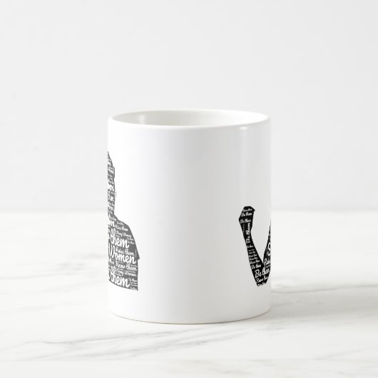 強い女性フェミニズム女性フェミニズム引用文 コーヒーマグカップ (中央)