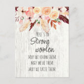 強い女性ボホピンクフローラ羽毛木効果 ポストカード (正面)