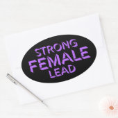 強い女性リーダー フェミニスト エンパワーメント 引用ロゴ 楕円形シール (封筒)