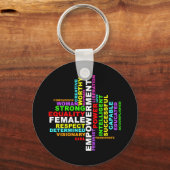 強い女性ワードクラウド キーホルダー (正面)