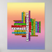 強い女性ワードクラウド ポスター (正面)