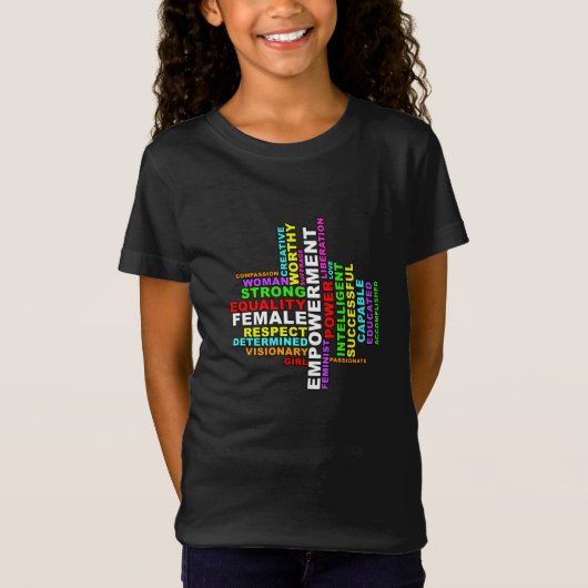強い女性ワードクラウド Tシャツ (正面)
