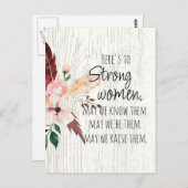 強い女性引用文フローラ羽毛木効果 ポストカード (正面/裏面)