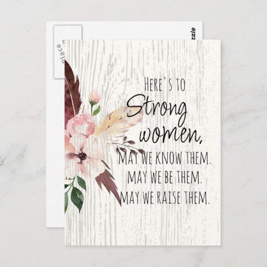 強い女性引用文フローラ羽毛木効果 ポストカード (正面/裏面)