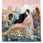 強い女性 シャワーカーテン (正面)