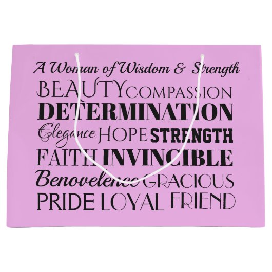 強い女性 – 後ろ見 ラージペーパーバッグ (正面)