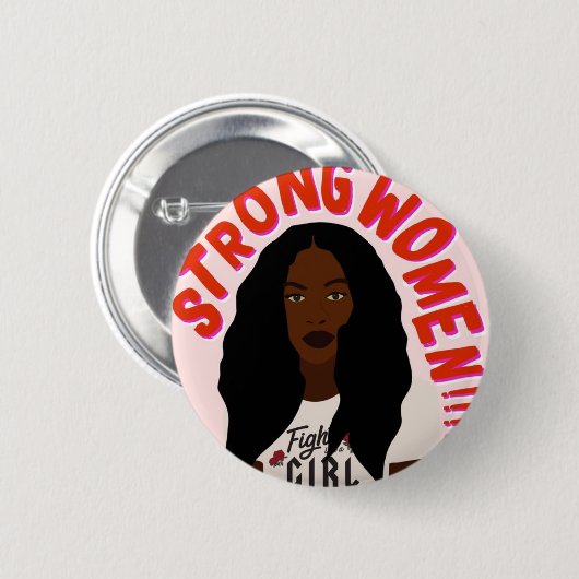 強い女性 缶バッジ (正面&裏面)