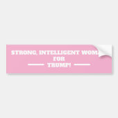 強い女知性があるがトランプに！ピンク バンパーステッカー (正面)