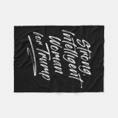 強い女知性がある性トランプ2024女性用 フリースブランケット (正面(横))